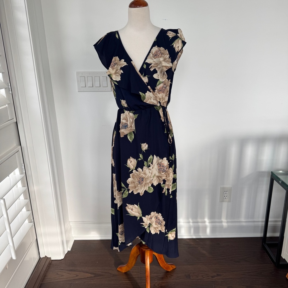 Soprano floral mock wrap dress